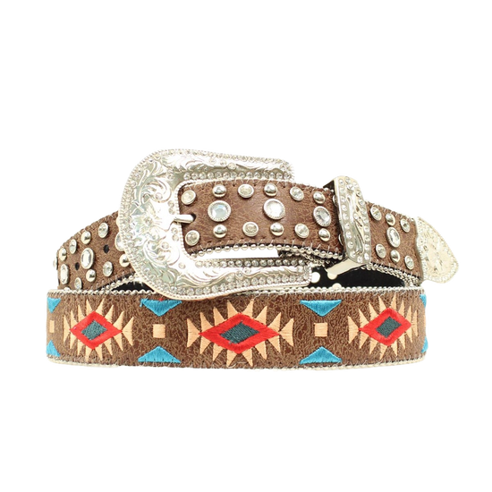 Blazin Roxx Ladies Aztec Embroidered Brown Belt N3519802
