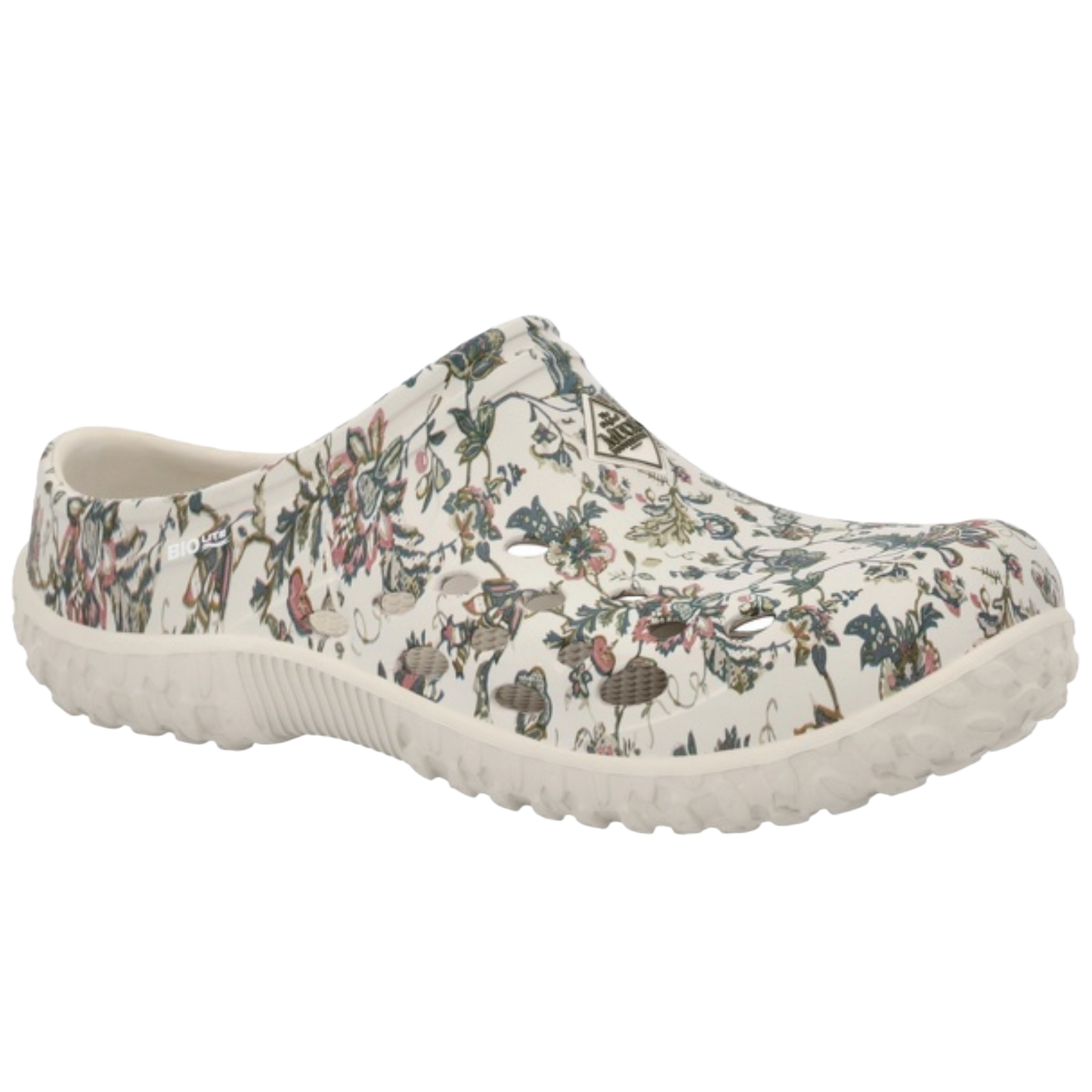 Muck® Ladies Muckster Floral White Lite Clog Slip On Shoes MLCW1FLR
