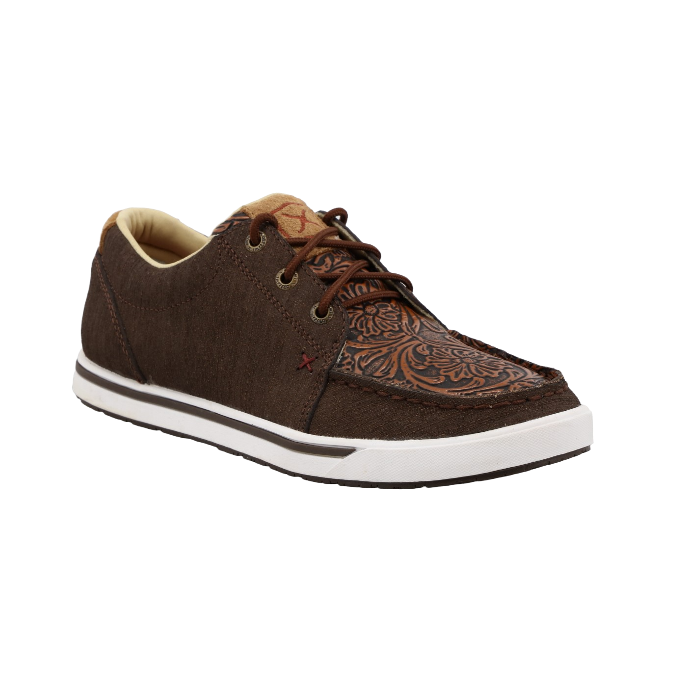 Twisted X Kicks Cocoa & Tooled Brown Lace Up Shoes WCA0065