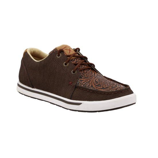 Twisted X Kicks Cocoa & Tooled Brown Lace Up Shoes WCA0065