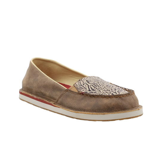 Twisted X Ladies Slip-On Bomber & Light Taupe Loafer Shoes