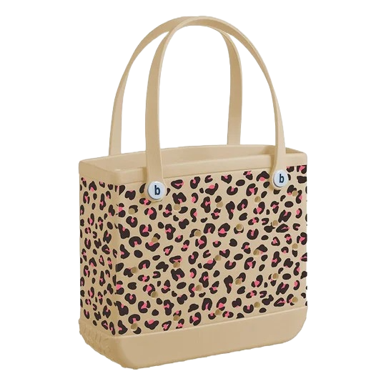 Bogg Bagg Baby Leopard Print Brown & Pink Tote 26BABYLEOP