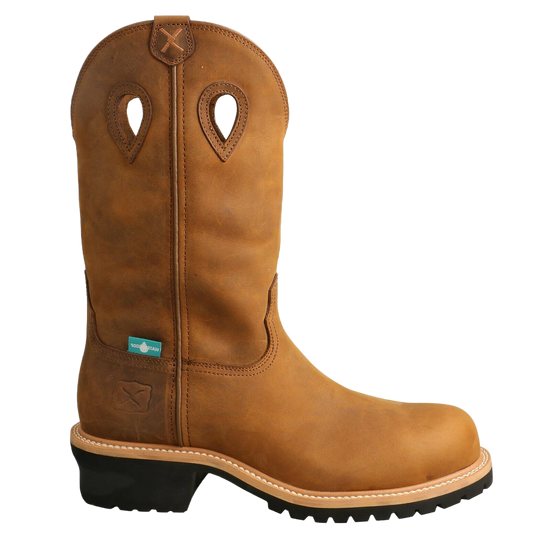 Twisted x Men s 12 Pull On Logger Boot Distressed Saddle