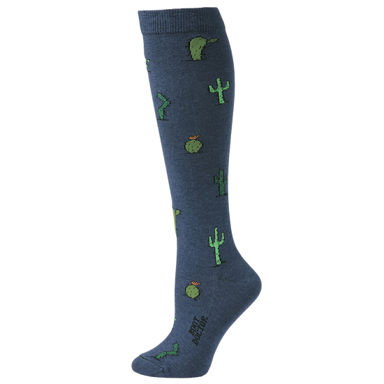 Boot Doctor Ladies Cactus Pattern Navy Tall Socks 0417203