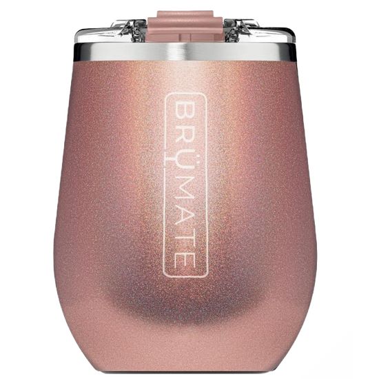 Brümate Uncork'd 14oz Glitter Rose Gold Wine Tumbler UC14GRG