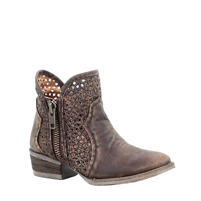 Circle G by Corral Ladies Brown Cutout Shortie Boots Q5019