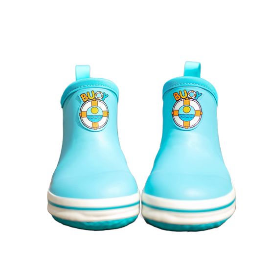 Buoy Children's Turquoise Rubber Slip On Deck Boots BB107