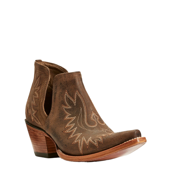 Ariat Ladies Dixon Weathered Brown Western Ankle Boots 10027282