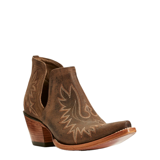 Ariat® Ladies Dixon Weathered Brown Western Ankle Boots 10027282
