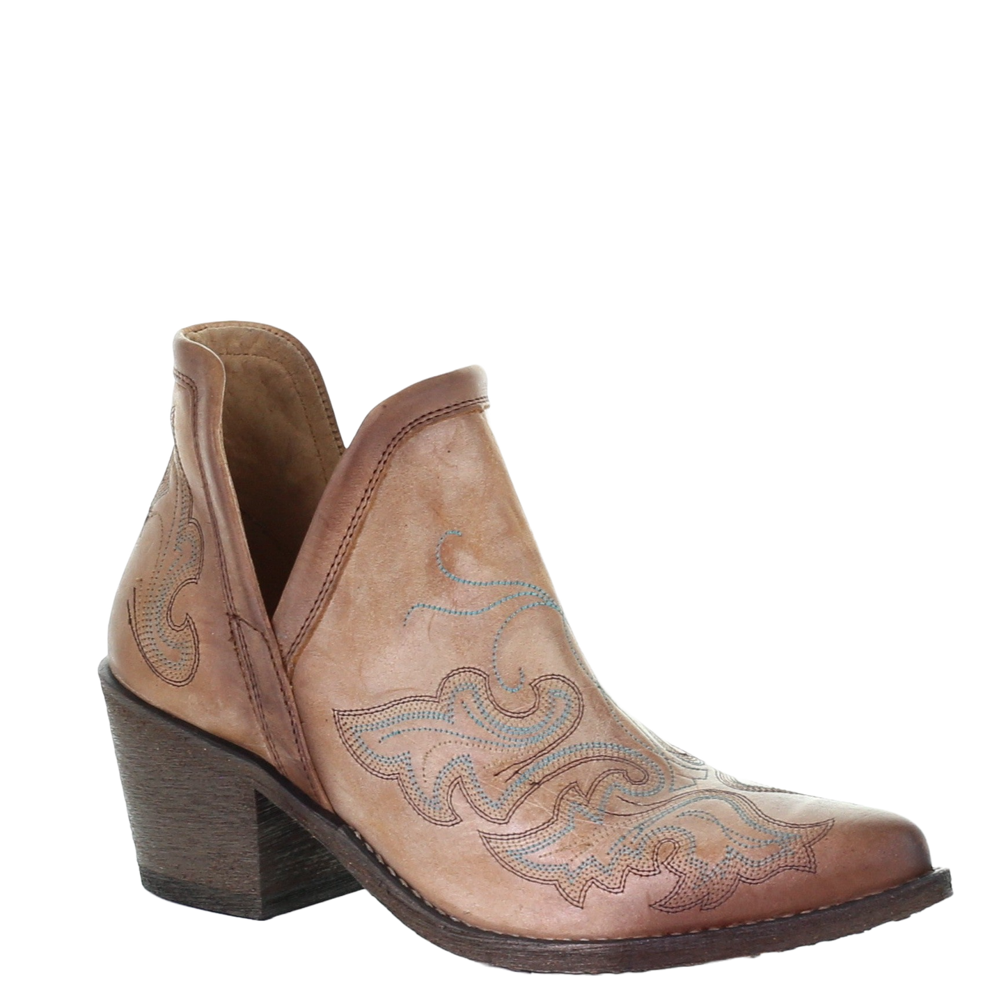 Circle G by Corral Ladies Cognac Embroidery Booties Q0143