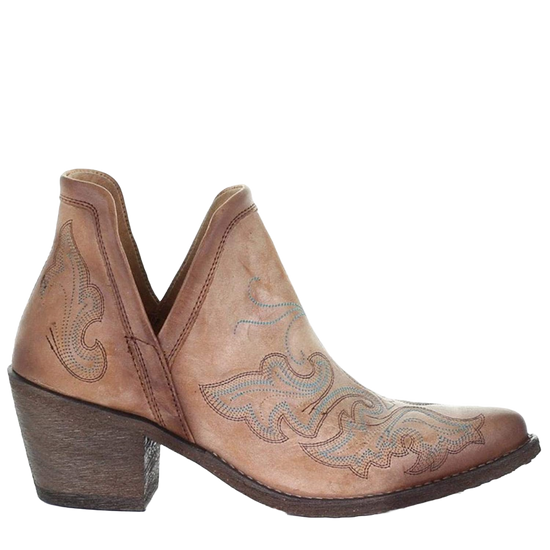 Circle G by Corral Ladies Cognac Embroidery Booties Q0143