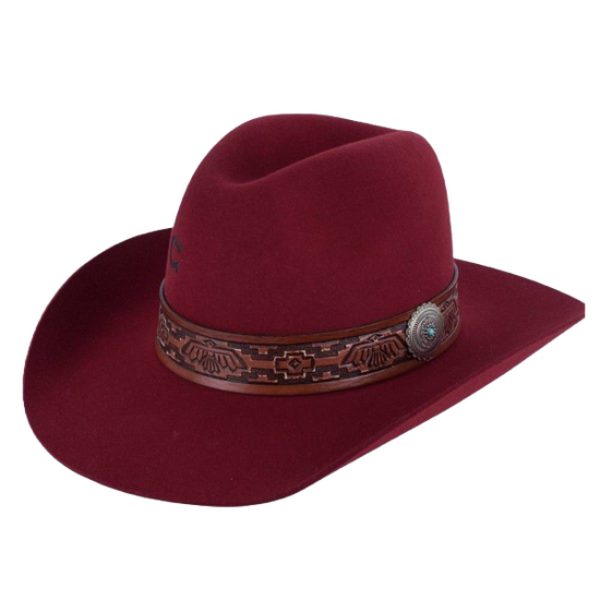 Charlie 1 Horse 4X Chief Burgundy Felt Hat CWCHIF 213482