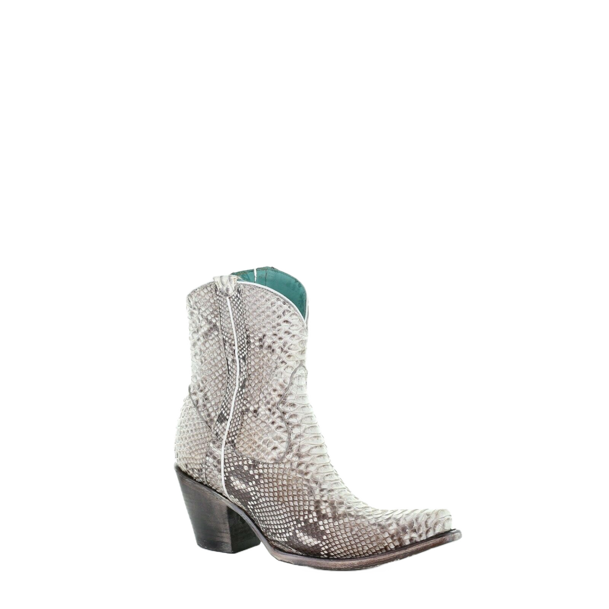 Corral Ladies Natural Python Zipper Ankle Boots A3791