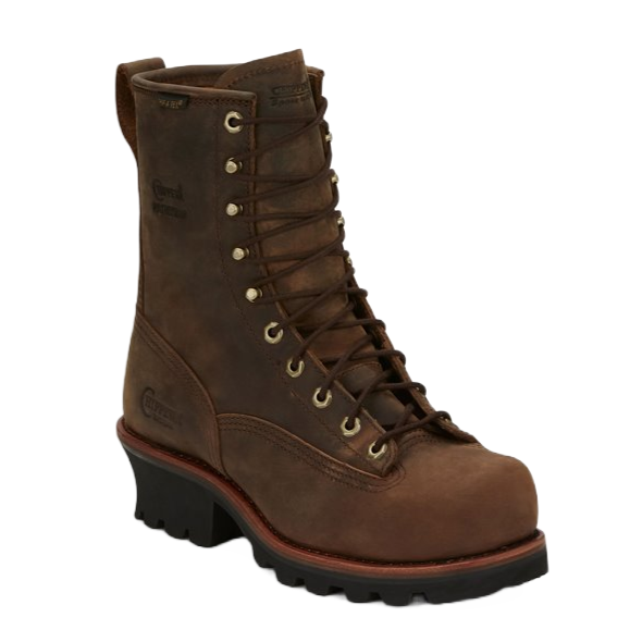 Chippewa Men's Paladin Waterproof Steel Toe Brown Logger Boots 73101