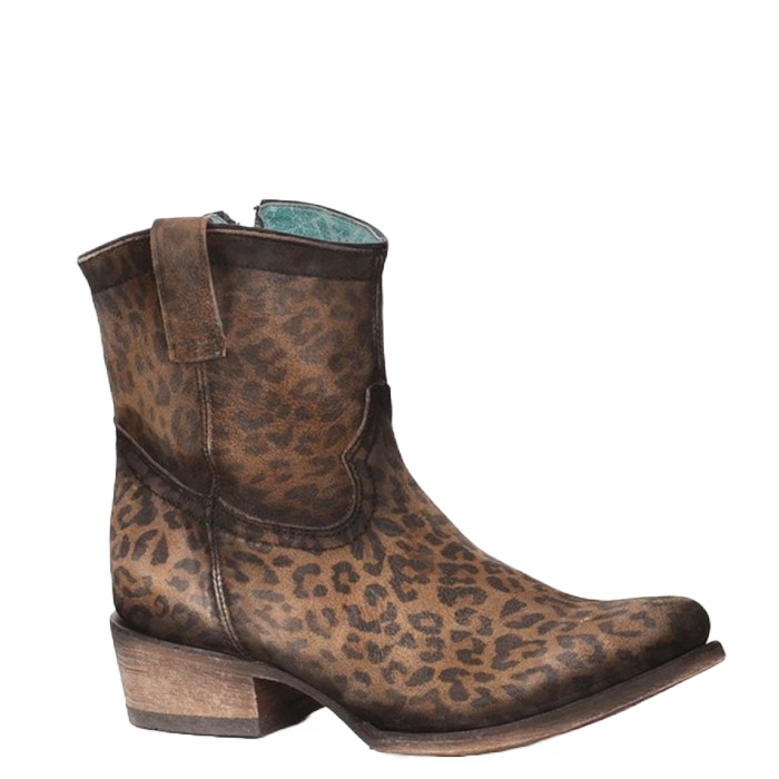 Load image into Gallery viewer, Corral Ladies Brown Leopard Print Round Toe Booties C3627
