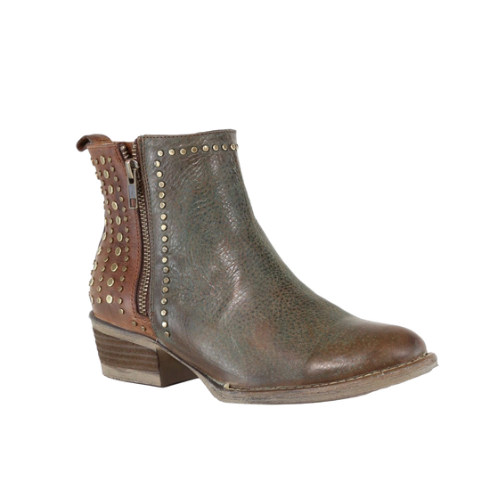 Circle G by Corral Ladies Green & Brown Stud Shortie Boots Q5011