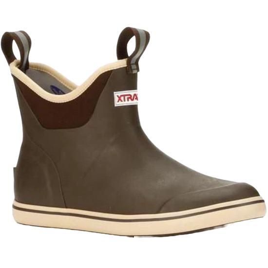 XTRATUF Men's Waterproof Ankle Chocolate and Tan Deck Boot 22734