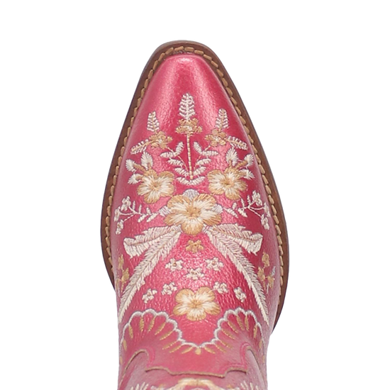 Dingo Ladies Primrose Floral Embroidery Fuchsia Metallic Boots DI748-PU7