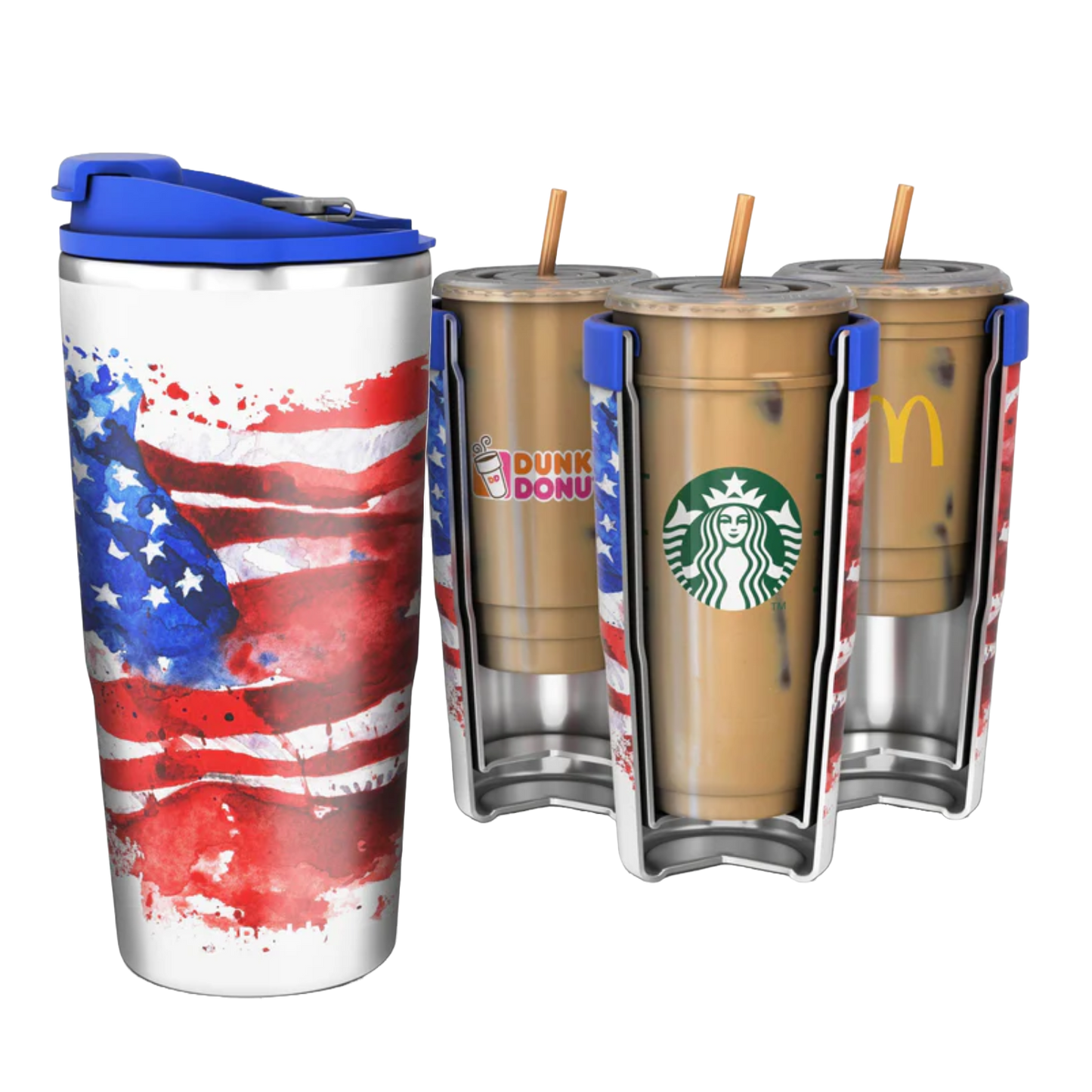 Load image into Gallery viewer, FrostBuddy® 30oz To-Go Buddy Paint Merica Coffee Insulator TOGO30-PAINTMERICA
