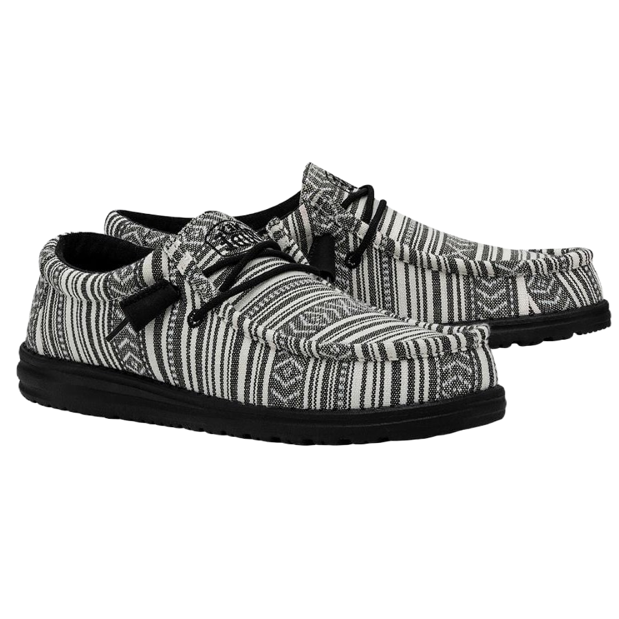Hey Dude Men's Wally Serape Gravel Black Slip On Shoes 40017-0YB