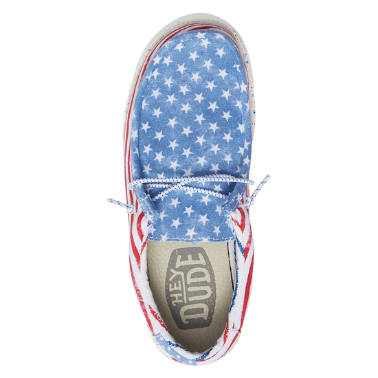 Hey Dude Wally Youth Patriotic Stars & Stripes Slip On Shoes 40046-9C8