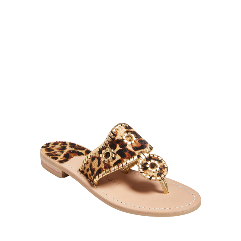 Jack Rogers Ladies Haircalf Leopard Flat Sandals 141211JK01