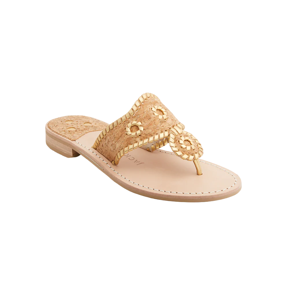 Jack Rogers Ladies Flat Cork Gold Sandals 111221JK03102