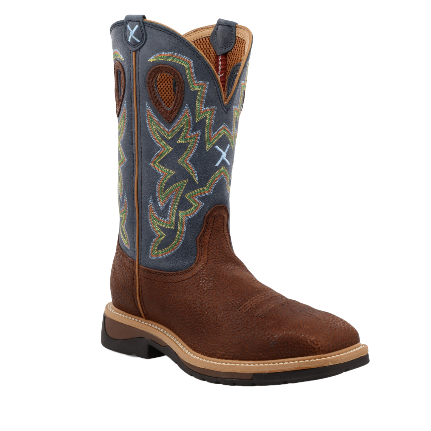 Twisted X® Men's Peanut Distressed & Navy Western Work Boots MLCW016