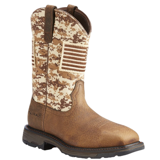 Ariat® Men's Workhog Patriot Wide Square Soft Toe Work Boots 10023100