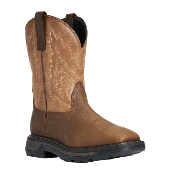 Load image into Gallery viewer, Ariat® Men&amp;#39;s Rye Brown Big Rig Soft Toe Western Work Boot 10033963
