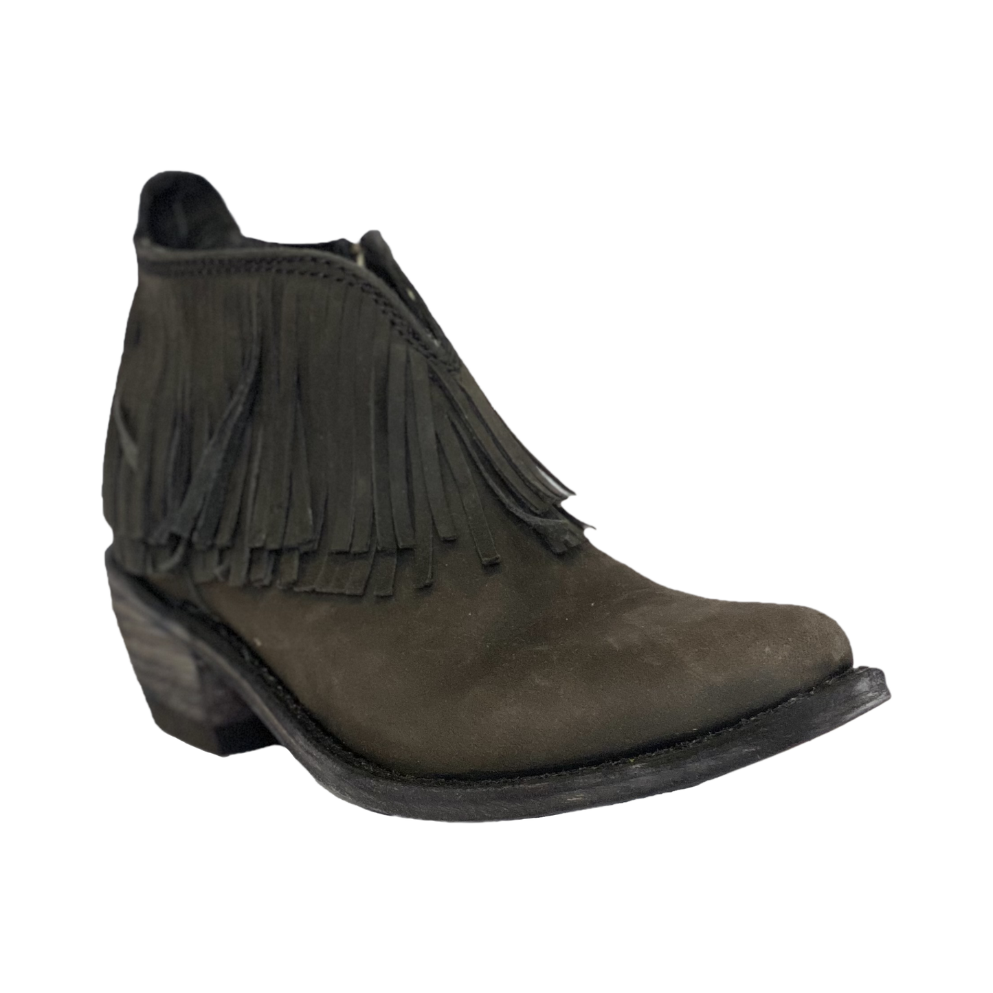 Liberty Black Ladies Nomad Fringe Black Ankle Boots LBOL-711157