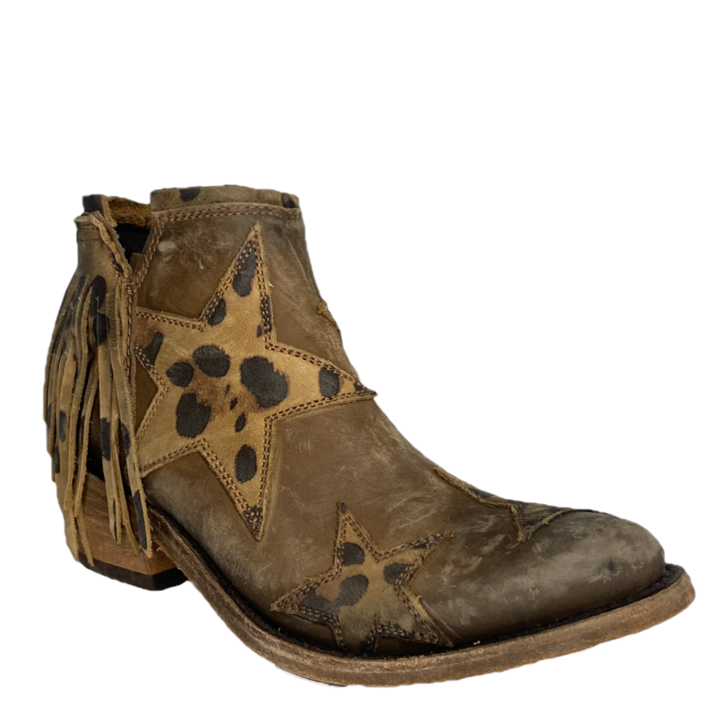 Liberty Black® Ladies Leopard Star American Tan Booties LB-7112019B