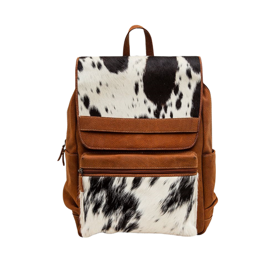 Myra Bag® Ladies Brown Noble Leather & Cowhide Book Bag S-6555