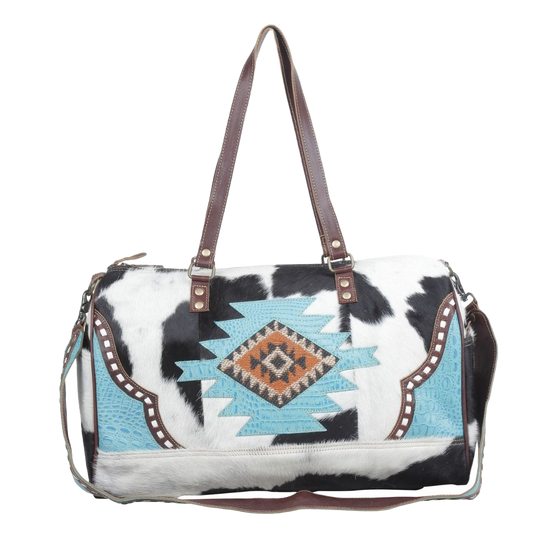 Myra Bag Ladies D'aventure Cowhide Turquoise Traveler Bag S-4775