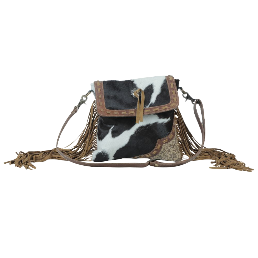 Myra Bag Ladies Oak Forest Leather & Cowhide Handbag S-5181