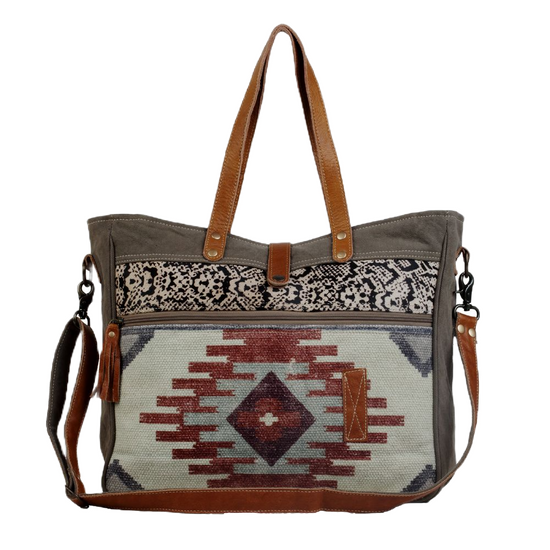Myra Bag Amber Cool Cotton Rug & Canvas Messenger Bag S-2909