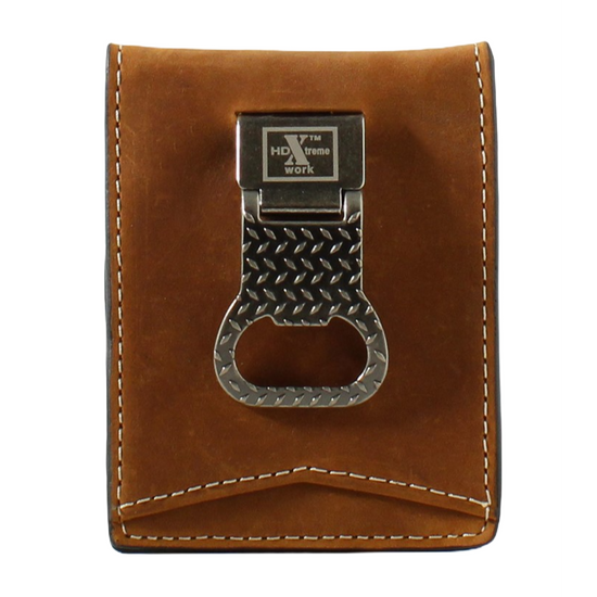 Load image into Gallery viewer, Nocona HDX® Men&amp;#39;s Bifold Money Clip Brown Leather Wallet N6310944
