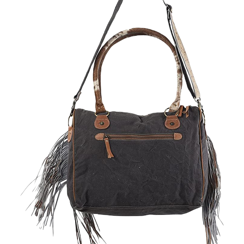Olay Bags® Woven Aztec Print With Cowhide & Fringe Shoulder Bag LB254