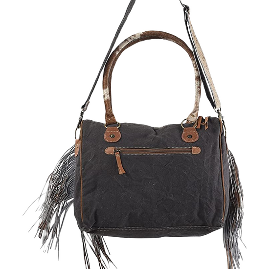 Olay Bags® Woven Aztec Print With Cowhide & Fringe Shoulder Bag LB254