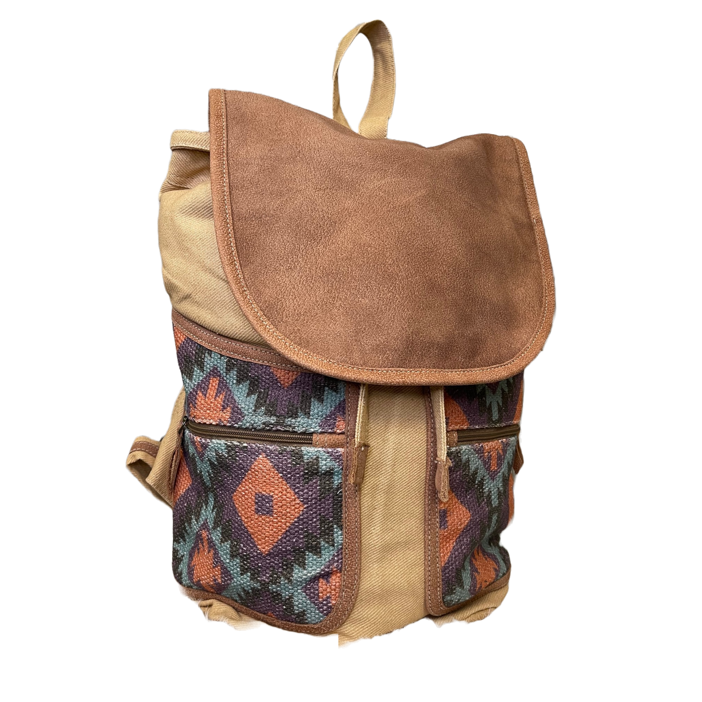 Olay Aztec Print Tan Backpack LB178