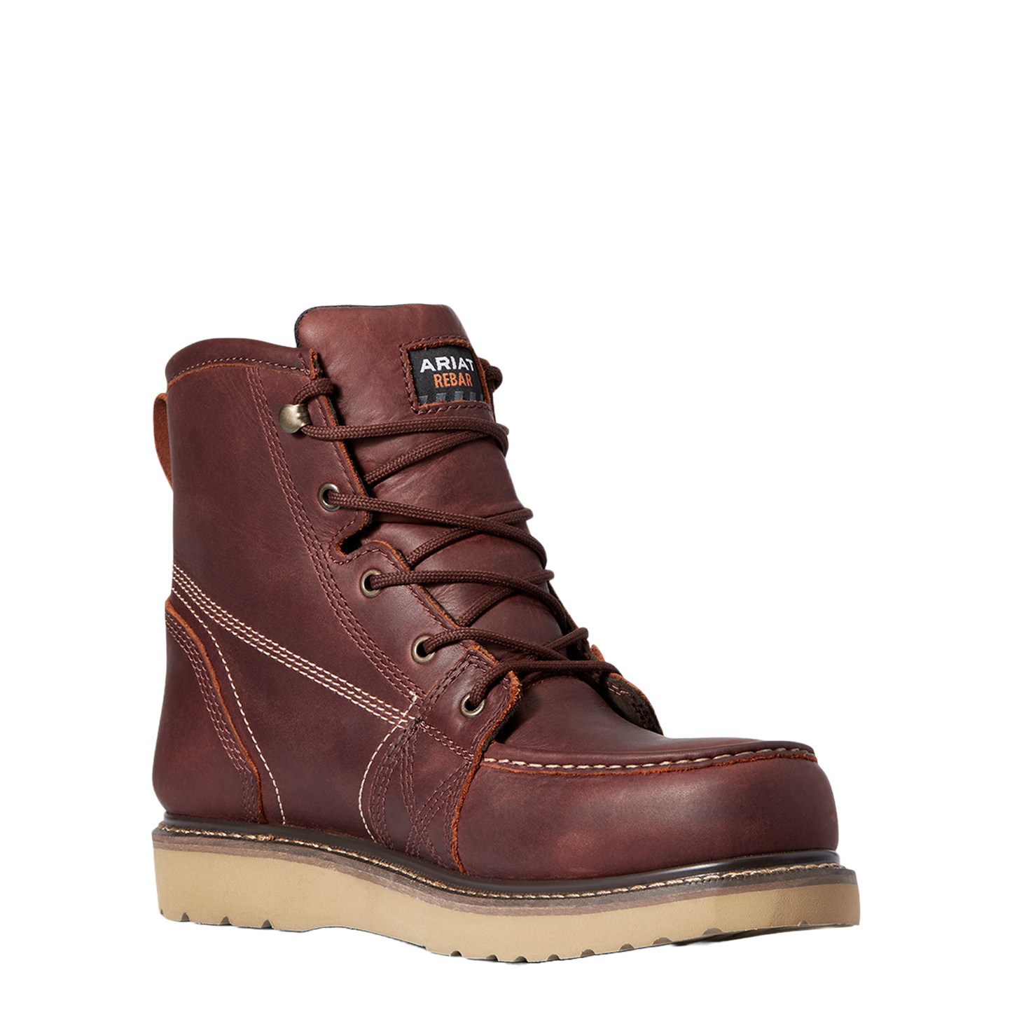 Ariat Men's Rebar Wedge MOC Toe 6" H2O Rusted Copper Boot 10035916