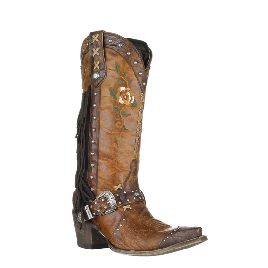 Yippee Ki Yay by Old Gringo Ladies Marielle Brown Floral Boots YBL498-1