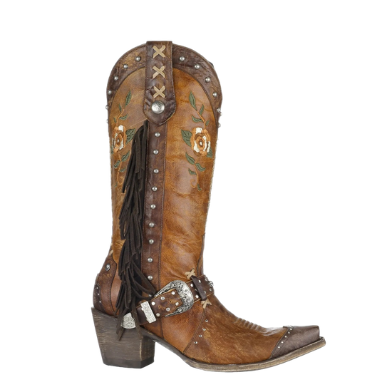 Yippee Ki Yay by Old Gringo Ladies Marielle Brown Floral Boots YBL498-1