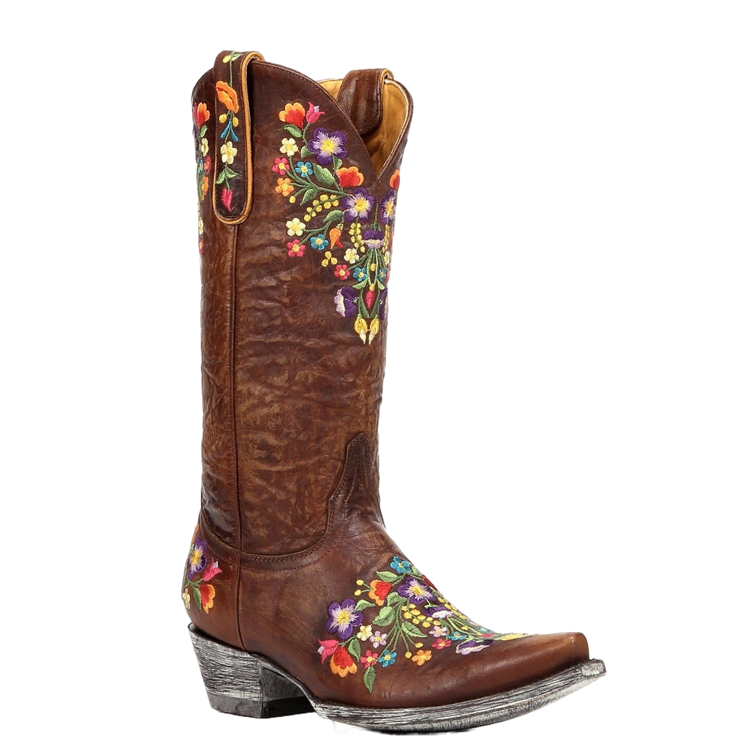 Old Gringo Sora 13" Multicolor Floral Embroidery Boots - Brass L841-3