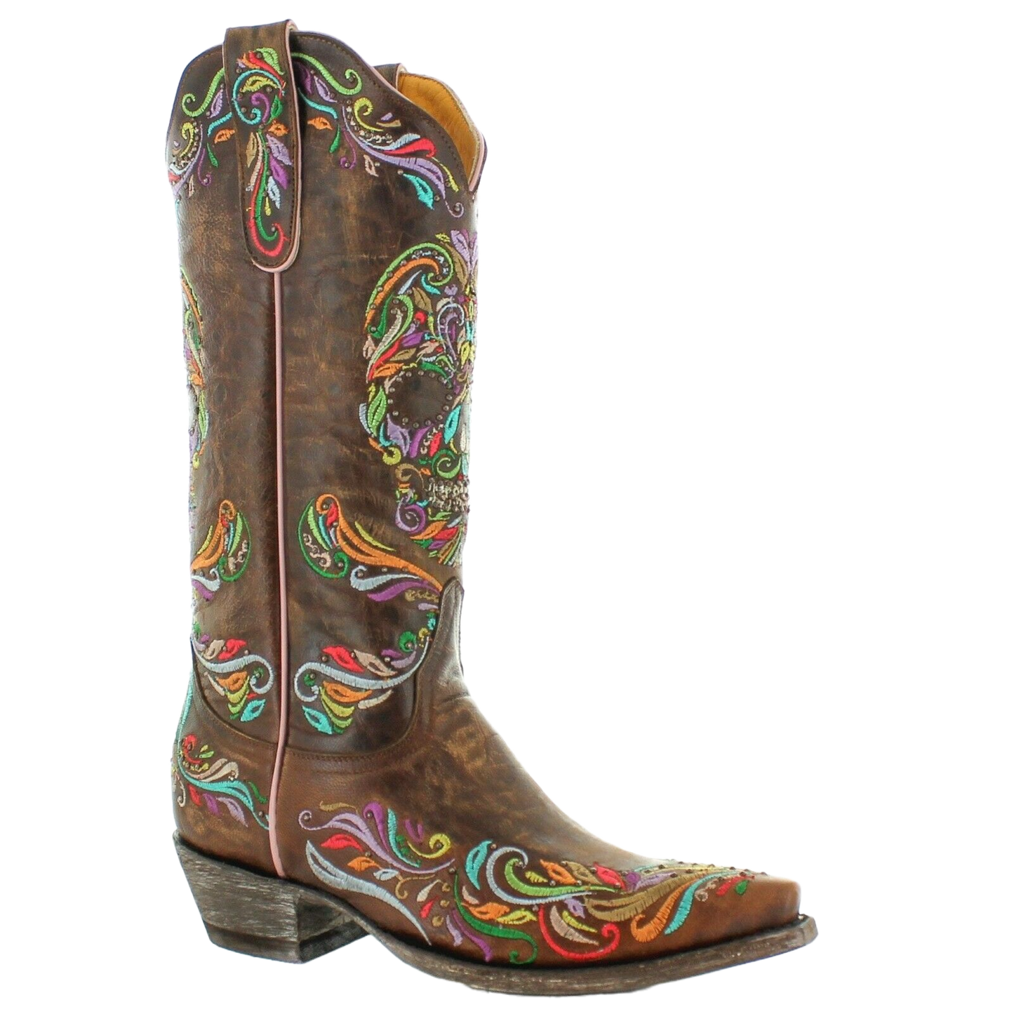 Load image into Gallery viewer, Old Gringo Ladies Dulce Calavera Brass Brown Sugar Skull Boots L3191-2
