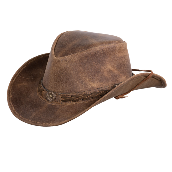 Outback Trading Company Men's Ridge Brown Leather Hat 13011-BRN