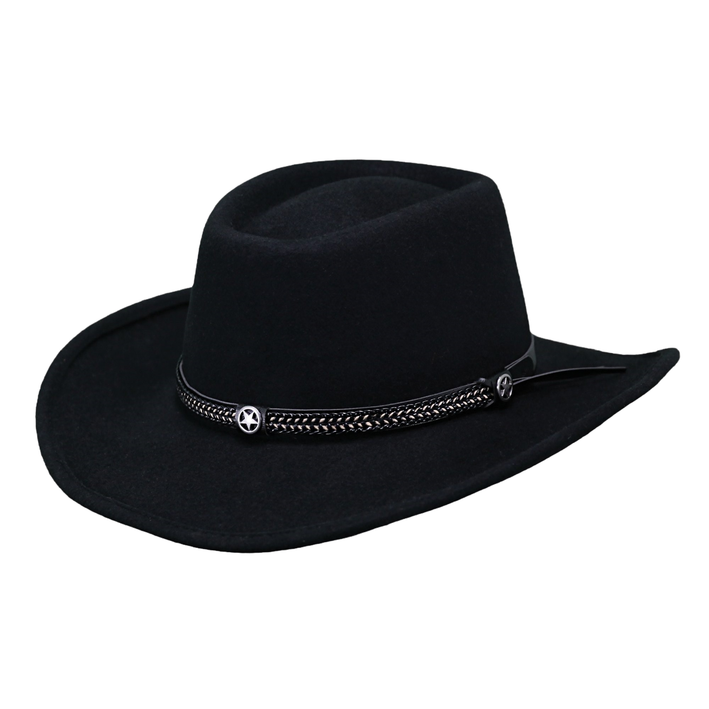 Outback Trading Mens Durango Australian Wool Black Cowboy Hat 1603-BLK