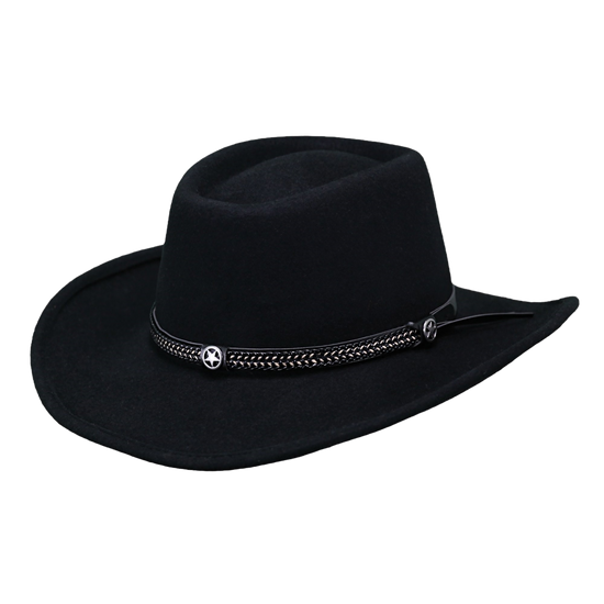 Outback Trading Mens Durango Australian Wool Black Cowboy Hat 1603-BLK