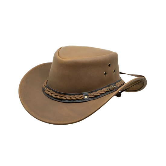Outback Trading Men's Wagga Wagga Tan Leather Hat 1367-TAN