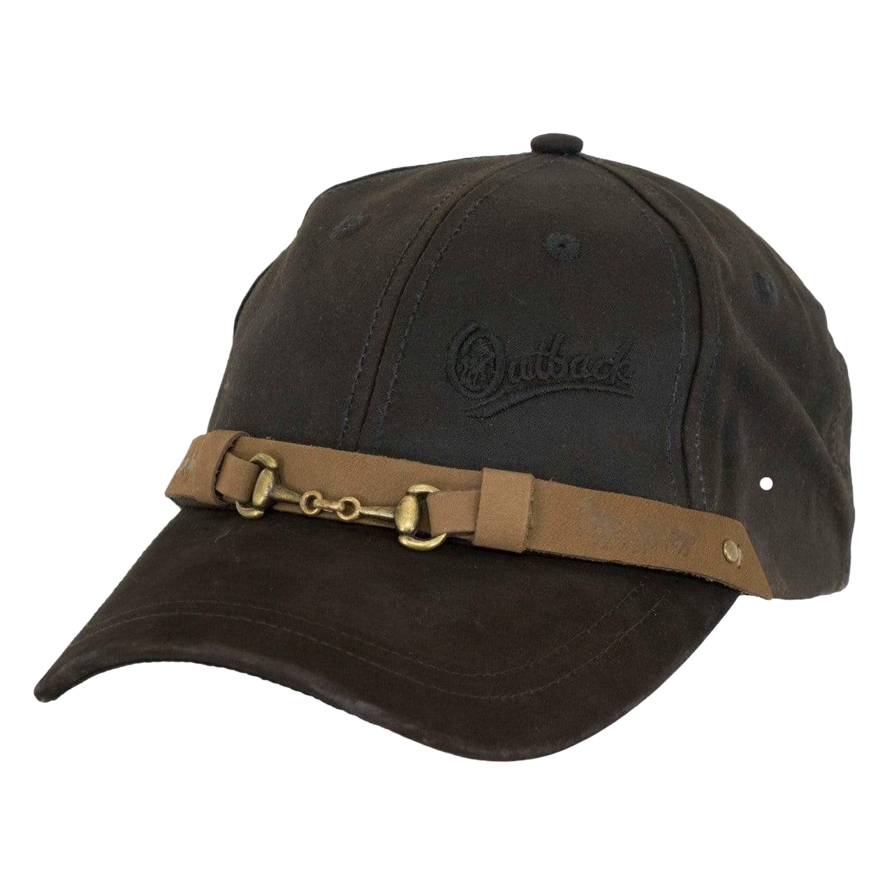 Outback Trading Company Unisex Brown Oilskin Equestrian Cap 1482-BRN